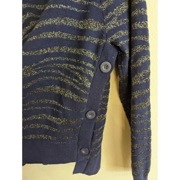 Stella & Dot Blue/Black Animal Print Sweater Women's Size Large - Picture 5 of 7